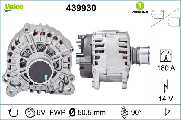Alternator VW GOLF VII (5G1, BQ1, BE1, BE2) 1.4 TSI benzina 150 cai VALEO 439930