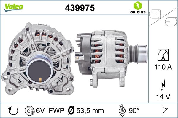 Alternator VW GOLF SPORTSVAN VII (AM1, AN1) 1.4 TSI MultiFuel Benzina/Etanol 125 cai VALEO 439975