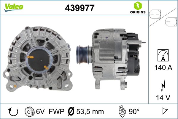 Alternator VW GOLF ALLTRACK VII Variant (BA5, BV5) 2.0 TDI 4motion diesel 150 cai VALEO 439977
