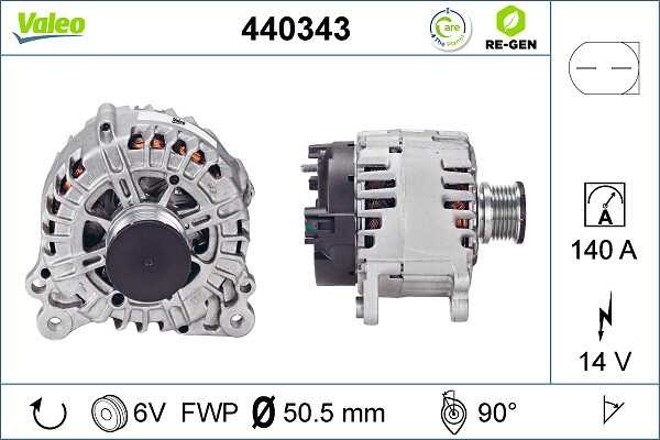 Alternator VW CRAFTER 30-50 platou / sasiu (2F_) 2.0 TDI diesel 142 cai VALEO 440343