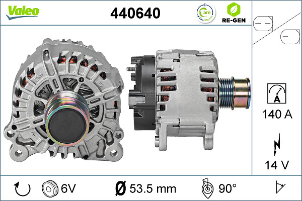 Alternator VW GOLF VII (5G1, BQ1, BE1, BE2) 1.2 TSI benzina 86 cai VALEO 440640