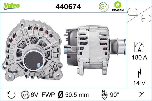 Alternator VW GOLF VII (5G1, BQ1, BE1, BE2) 1.0 TSI benzina 86 cai VALEO 440674