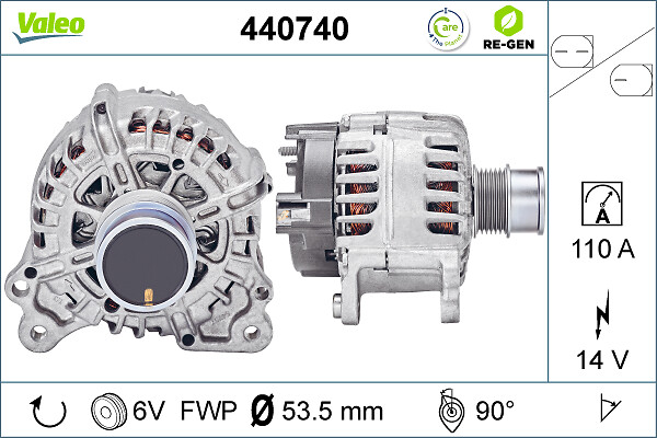 Alternator VW GOLF VII (5G1, BQ1, BE1, BE2) 1.5 TSI benzina 150 cai VALEO 440740