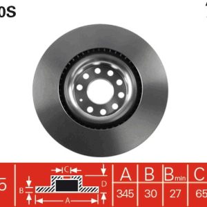 Disc frana VW GOLF VI Cabriolet (517) 2.0 TSI benzina 220 cai TRW DF4350S