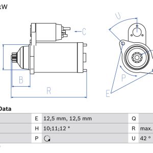 Electromotor VW GOLF VAN VI Variant (AJ5) 2.0 TDi diesel 140 cai BOSCH 0 986 020 260