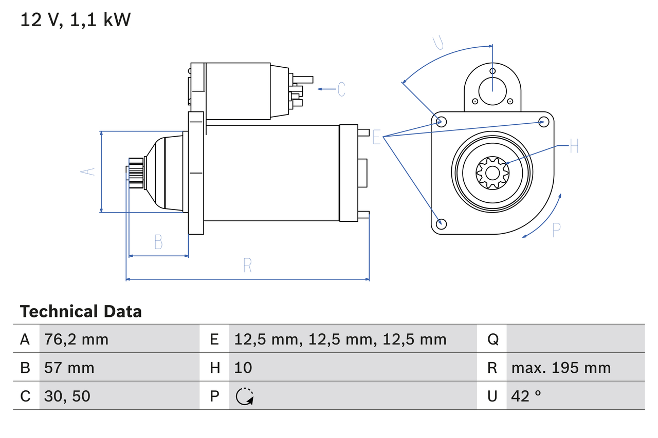 Electromotor VW GOLF VI Variant (AJ5) 1.2 TSI benzina 105 cai BOSCH 0 986 020 330
