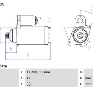 Electromotor VW GOLF VAN VI Variant (AJ5) 2.0 TDi diesel 140 cai BOSCH 0 986 025 350