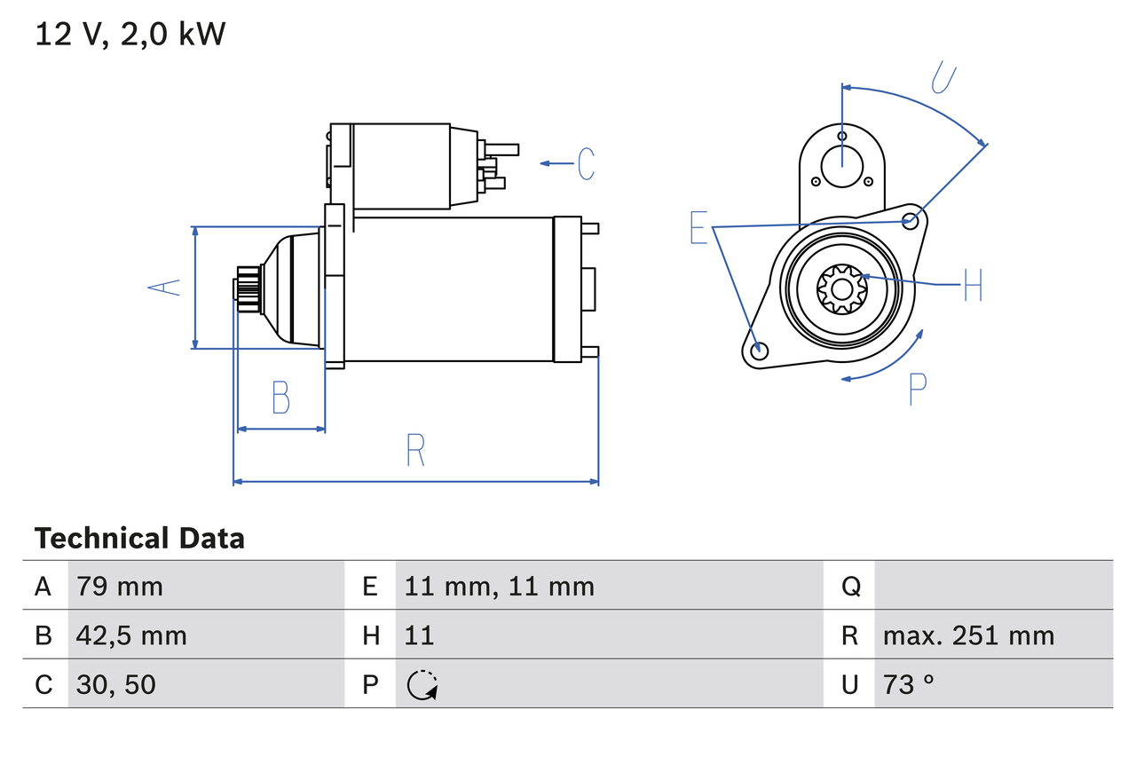 Electromotor VW GOLF VI Variant (AJ5) 2.0 TDI diesel 110 cai BOSCH 0 986 025 350