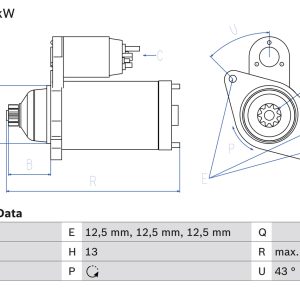 Electromotor VW GOLF VII (5G1, BQ1, BE1, BE2) 2.0 GTI benzina 245 cai BOSCH 0 986 025 870
