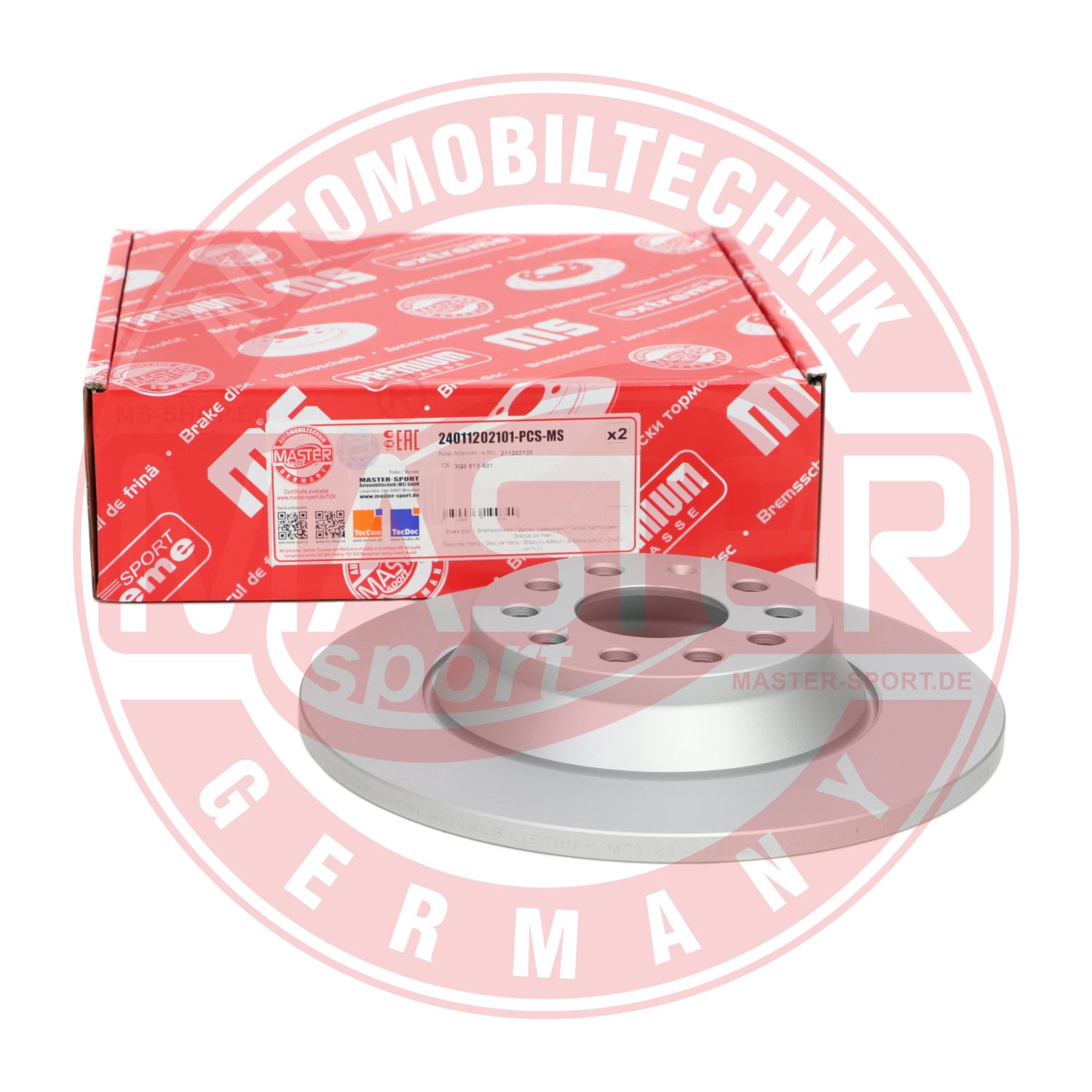 Disc frana VW CADDY V Autoutilitara/limuzina spatioasa (SBA, SBH) 2.0 TDi BMT diesel 102 cai MASTERSPORT GERMANY 24011202101-PCS-MS