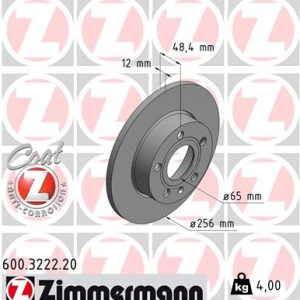 Disc frana VW GOLF VI Variant (AJ5) 2.0 TDI diesel 136 cai ZIMMERMANN 600.3222.20