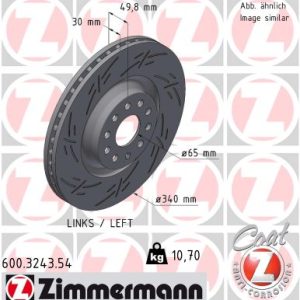 Disc frana VW GOLF ALLTRACK VII Variant (BA5, BV5) 1.8 TSI 4motion benzina 180 cai ZIMMERMANN 600.3243.54