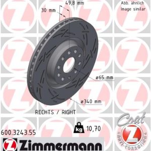 Disc frana VW GOLF VII (5G1, BQ1, BE1, BE2) 2.0 R 4motion benzina 280 cai ZIMMERMANN 600.3243.55