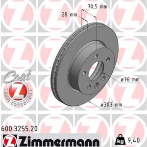 Disc frana VW CRAFTER caroserie (SY_, SX_) e-Crafter electric 136 cai ZIMMERMANN 600.3255.20