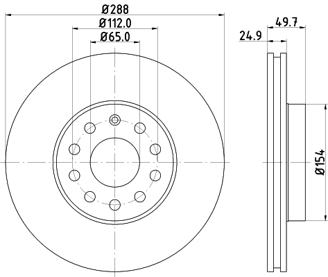 Disc frana VW GOLF SPORTSVAN VII (AM1, AN1) 1.4 TSI benzina 125 cai DON PCD10062