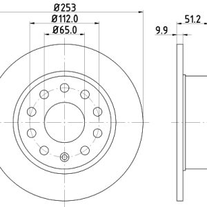 Disc frana VW GOLF VI Cabriolet (517) 2.0 TSI benzina 220 cai DON PCD10012