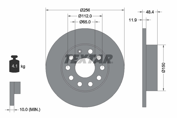 Disc frana VW GOLF VI Variant (AJ5) 2.0 TDI diesel 136 cai TEXTAR 92121103