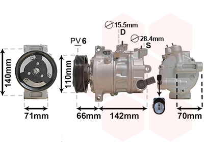 Compresor climatizare VW GOLF VII (5G1, BQ1, BE1, BE2) 1.6 benzina 110 cai VAN WEZEL 0301K703