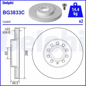 Disc frana VW CADDY IV microbus (SAB, SAJ) 1.4 TSI benzina 125 cai DELPHI BG3833C