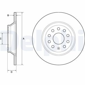 Disc frana VW GOLF ALLTRACK VII Variant (BA5, BV5) 1.8 TSI 4motion benzina 180 cai DELPHI BG4751C