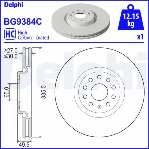 Disc frana VW ATLAS (CA1, CA2, CA3) 3.6 FSi 4motion benzina 249 cai DELPHI BG9384C