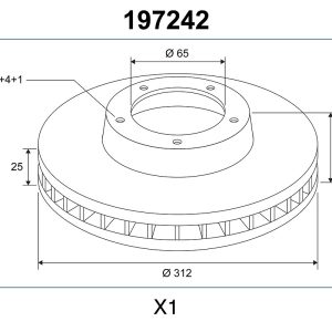 Disc frana VW CADDY IV microbus (SAB, SAJ) 1.4 TSI benzina 125 cai VALEO 197242