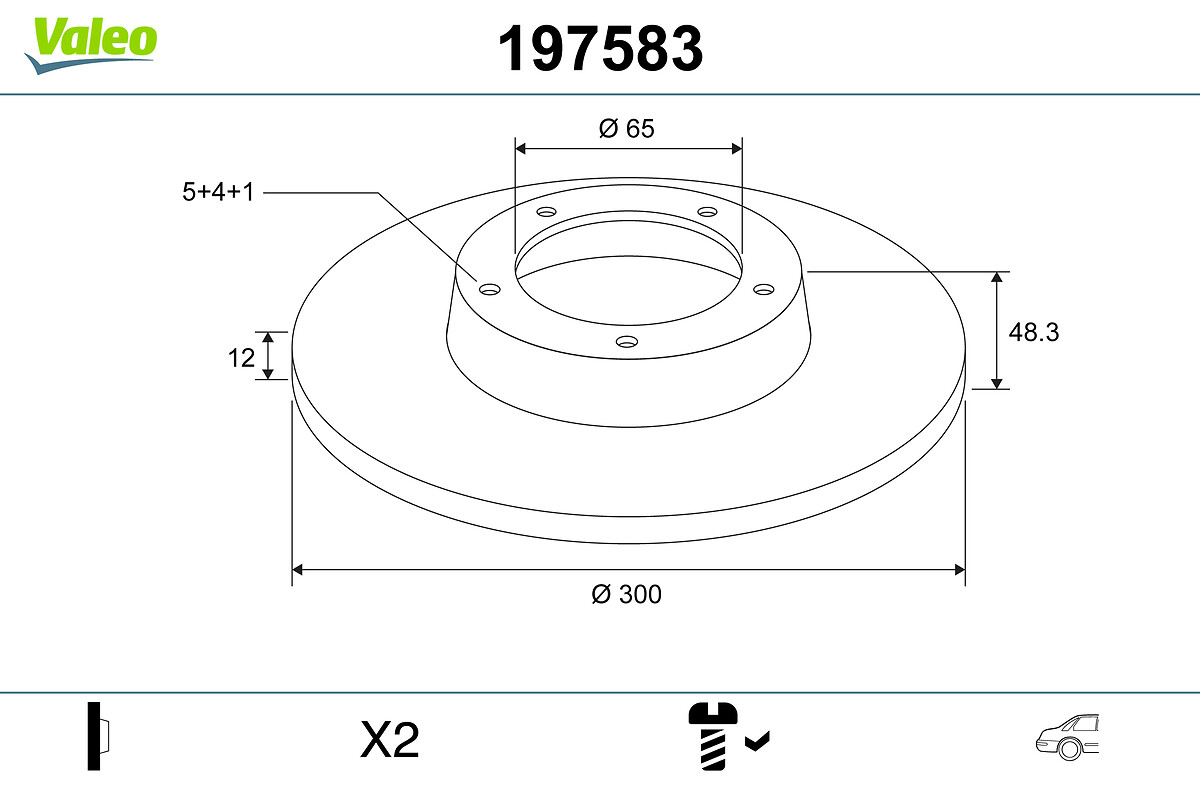 Disc frana VW GOLF VII (5G1, BQ1, BE1, BE2) 2.0 GTI benzina 220 cai VALEO 197583