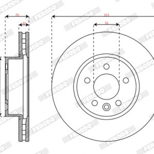 Disc frana VW CRAFTER platou / sasiu (SZ_) 2.0 TDI RWD diesel 163 cai FERODO DDF3104C-1