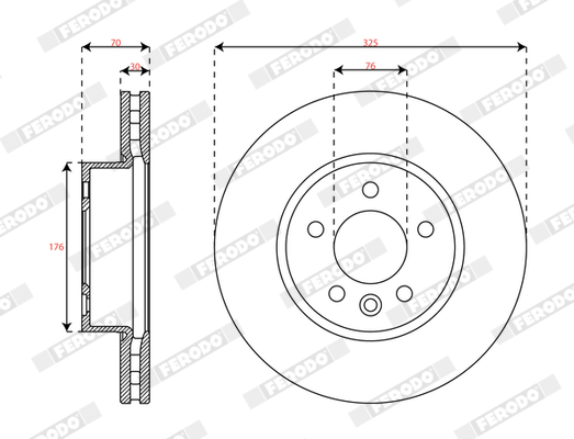 Disc frana VW CRAFTER platou / sasiu (SZ_) 2.0 TDI RWD diesel 163 cai FERODO DDF3104C-1