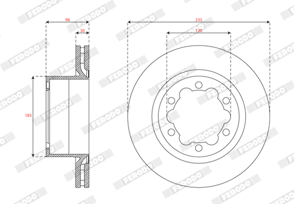Disc frana VW CRAFTER platou / sasiu (SZ_) 2.0 TDI RWD diesel 163 cai FERODO DDF3106C-1