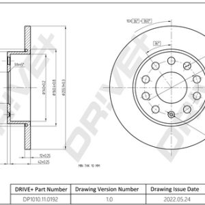 Disc frana VW GOLF VI Variant (AJ5) 2.0 TDI diesel 136 cai DRIVE DP1010.11.0192