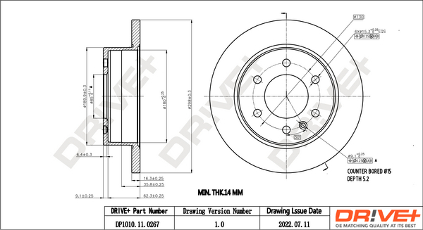 Disc frana VW CRAFTER 30-50 platou / sasiu (2F_) 2.0 TDI diesel 140 cai DRIVE DP1010.11.0267