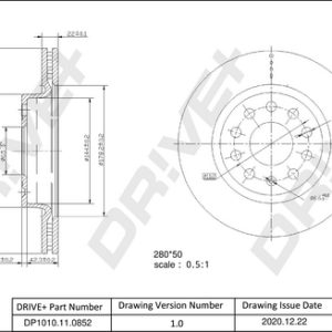 Disc frana VW GOLF VI Variant (AJ5) 2.0 TDI diesel 136 cai DRIVE DP1010.11.0852