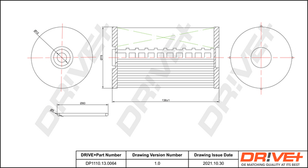 Filtru combustibil VW GOLF VI Variant (AJ5) 2.0 TDI diesel 136 cai DRIVE DP1110.13.0064