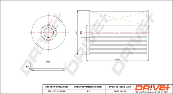 Filtru combustibil VW GOLF VI Cabriolet (517) 2.0 TDI diesel 110 cai DRIVE DP1110.13.0076