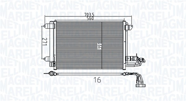 Condensator climatizare VW CADDY ALLTRACK Autoutilitara/limuzina spatioasa (SAA) 1.0 TSI benzina 102 cai MAGNETI MARELLI 350203737000