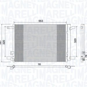 Condensator climatizare VW GOLF SPORTSVAN VII (AM1, AN1) 1.6 benzina 110 cai MAGNETI MARELLI 350203964000