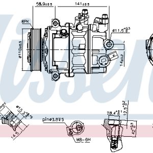 Compresor climatizare VW CRAFTER bus (SYI, SYJ) 2.0 TDI diesel 102 cai NISSENS 890608