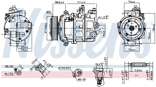 Compresor climatizare VW CRAFTER caroserie (SY_, SX_) 2.0 TDI diesel 102 cai NISSENS 890608