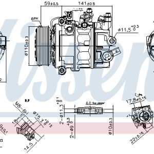Compresor climatizare VW ATLAS (CA1, CA2, CA3) 3.6 FSi 4motion benzina 249 cai NISSENS 890755