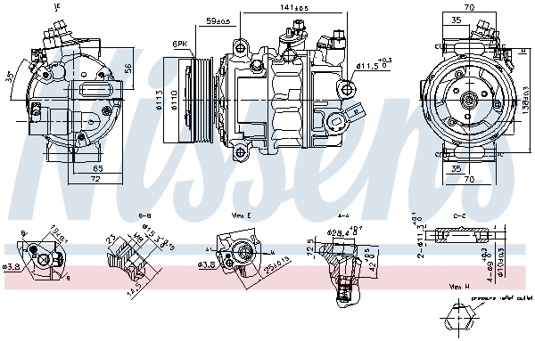 Compresor climatizare VW CRAFTER bus (SYI, SYJ) 2.0 TDI diesel 140 cai NISSENS 890893