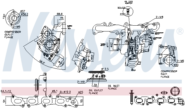 Compresor sistem de supraalimentare VW CADDY IV Autoutilitara/limuzina spatioasa (SAA, SAH) 2.0 TDI 4motion diesel 150 cai NISSENS 93512