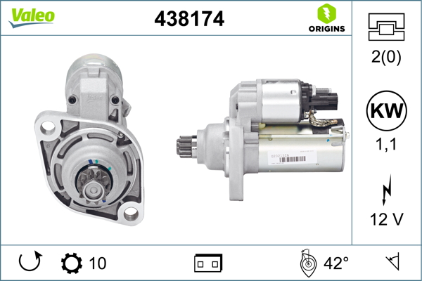Electromotor VW GOLF VI (5K1) 2.0 GTi benzina 210 cai VALEO 438174