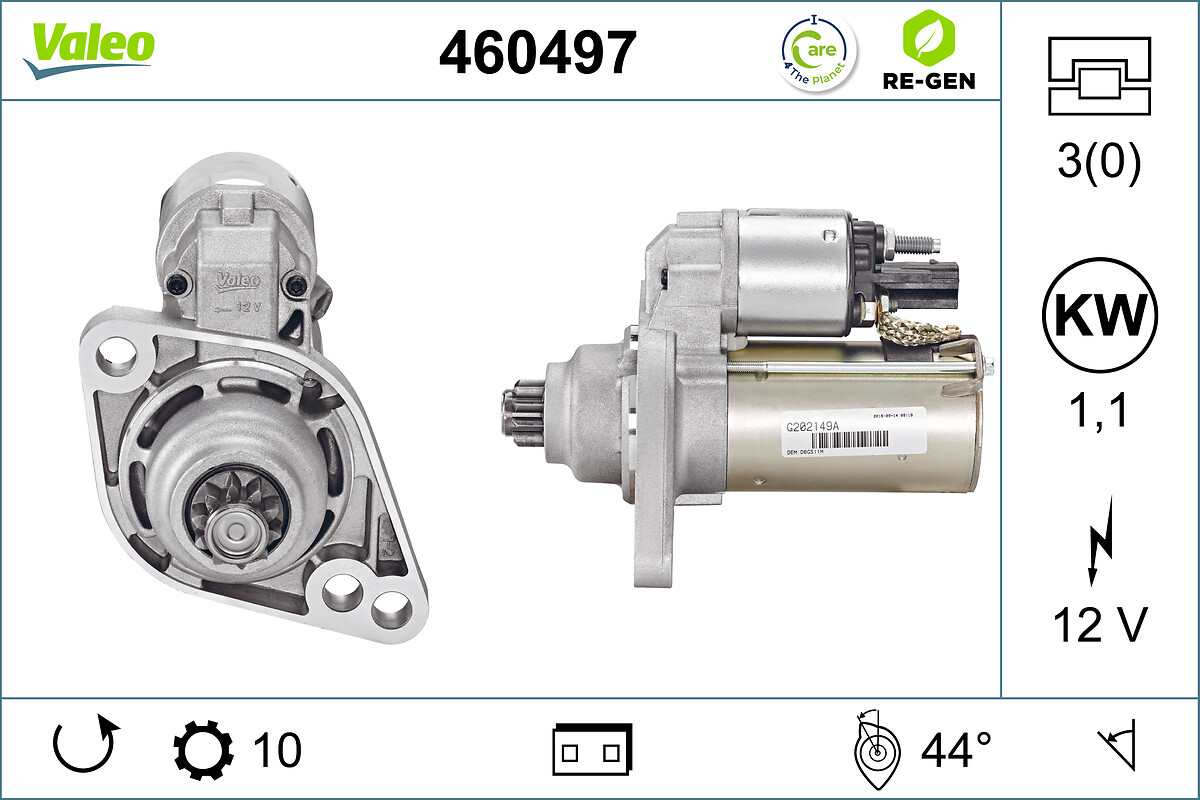 Electromotor VW GOLF VAN VI Variant (AJ5) 1.4 TSi benzina 122 cai VALEO 460497