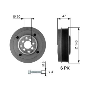 Fulie curea arbore cotit GATES TVD1014A – VW | AutoRival