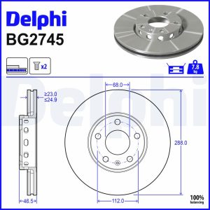 Disc frana DELPHI BG2745 – VW | AutoRival