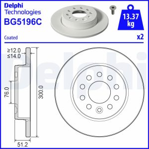 Disc frana DELPHI BG5196C – VW | AutoRival