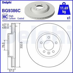 Disc frana DELPHI BG9386C – VW | AutoRival