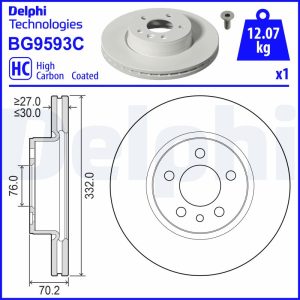 Disc frana DELPHI BG9593C – VW | AutoRival