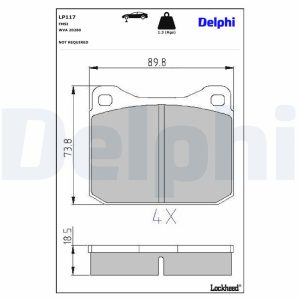 Set placute frana DELPHI LP117 – VW | AutoRival